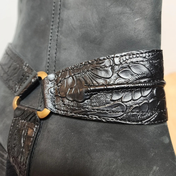 Vionic Carnelia Black Leather Western Booties women's size 11 like new - Picture 2 of 16